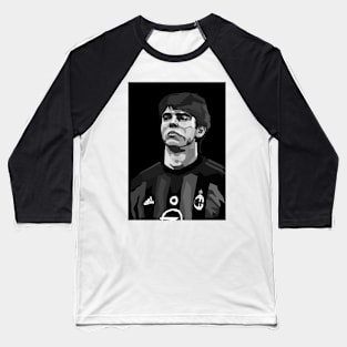 Kaka Brazil Legendary Football Black And White Art Baseball T-Shirt